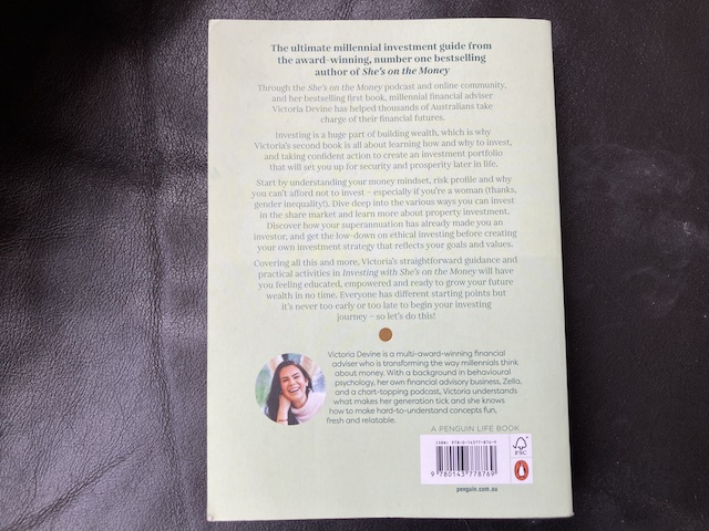 my review of Investing with She's On The Money by Victoria Devine, back cover