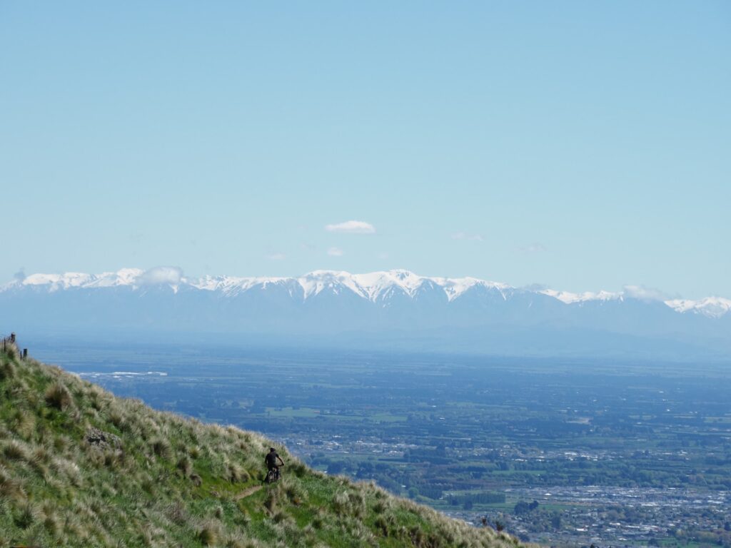 View of mountain ranges with snowy tops