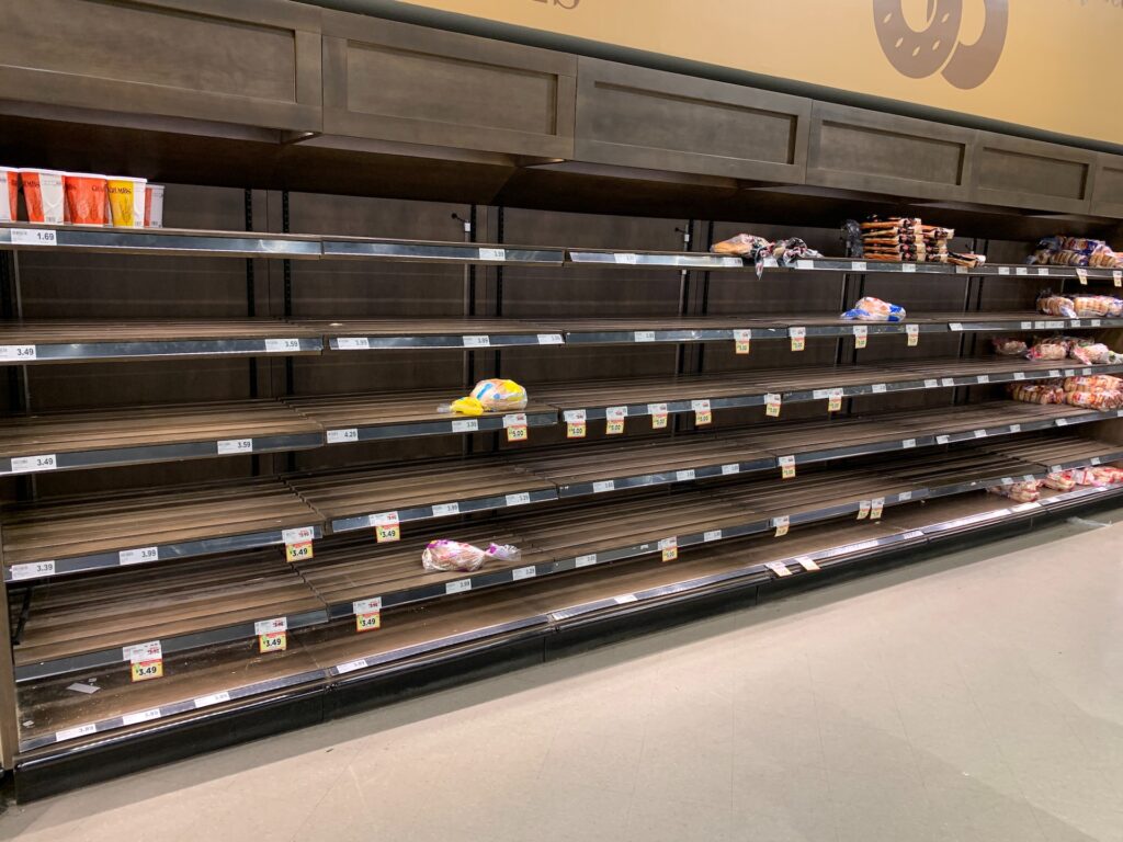 Near empty grocery store shelves made people worry and that's what negative money mindset is about too