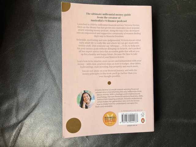 My review of She's On The Money, the back cover of the book