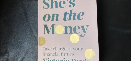 My review of She's On the Money, front cover of the book