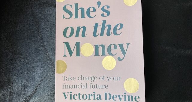 My review of She's On the Money, front cover of the book